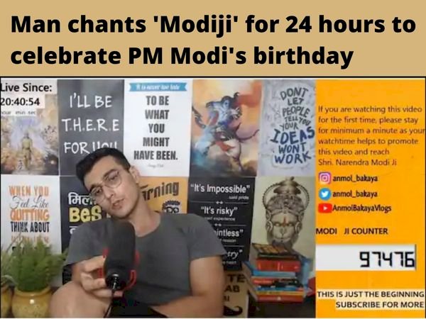 Fan Craze : This YouTube Vlogger Chanted PM  Modi's Name Nonstop for 24 Hours !