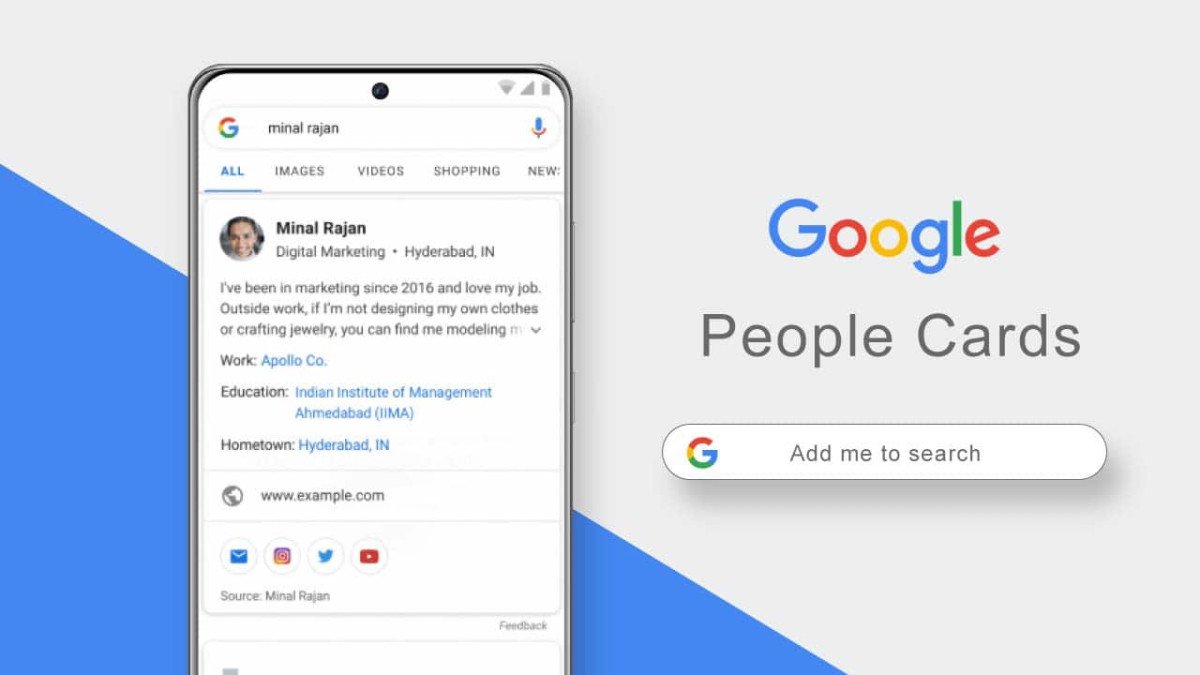 It's Time To Say Goodbye To Visiting Cards As Google Introduces “Peoples Card” In India To Let You Build Your Personalised Public Profile For Search Engine.